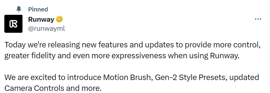 图片[1] - Runway 推出“运动笔刷”功能（Motion Brush），快速让你的人物动起来！ - AIBetas