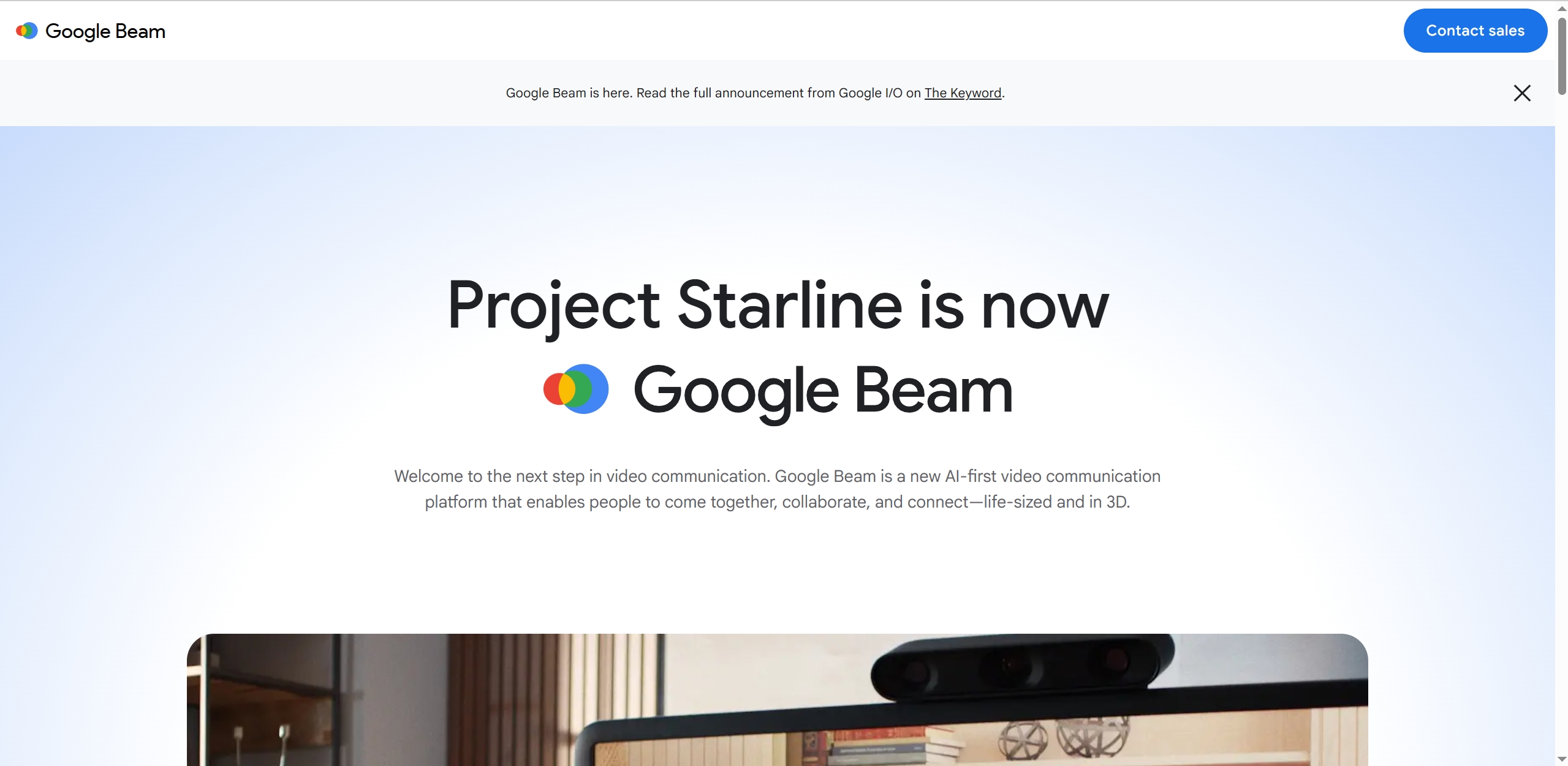 Google Beam - AI 3D 视频会议平台